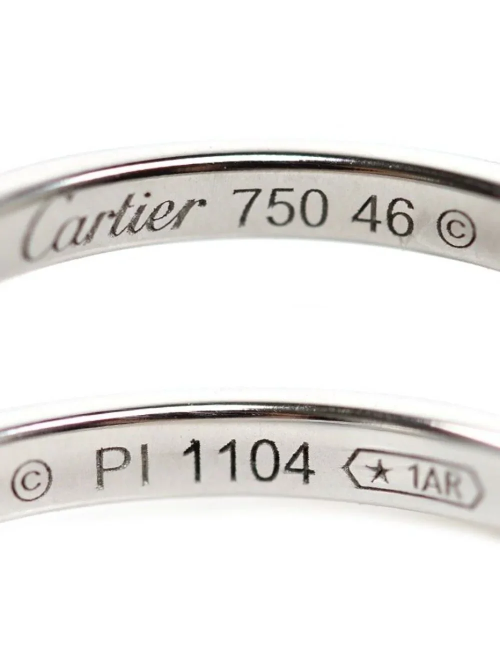 Cartier 18k White Gold Diamant Leger Damour Heart Ring Diamond 46 Vintage